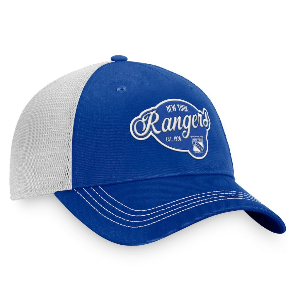 New York Rangers Fanatics Women's Fundamental Trucker Adjustable Hat - Navy/White - NHL 200010173