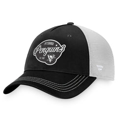 Pittsburgh Penguins Fanatics Women's Fundamental Trucker Adjustable Hat - Black/White - NHL 200010178