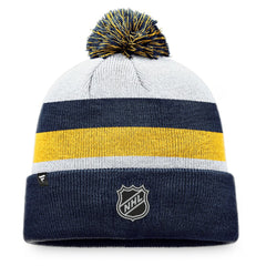 St. Louis Blues Fanatics Fundamental Cuffed Knit Hat with Pom - Navy/Gold - NHL 200010181