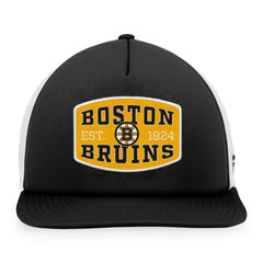 Boston Bruins Fanatics Foam Front Patch Trucker Snapback Hat - Black/White - NHL 200010186