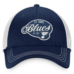 St. Louis Blues Fanatics Women's Fundamental Trucker Adjustable Hat - Navy/White - NHL 200010192