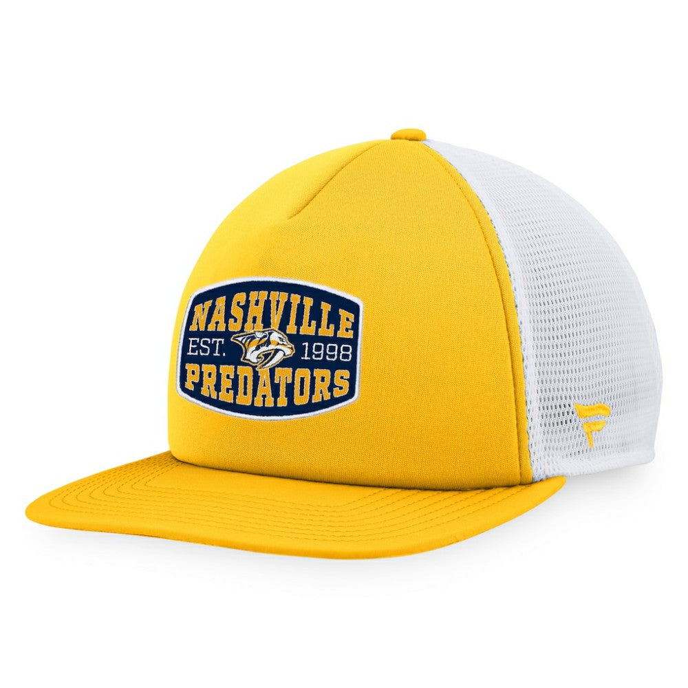 Nashville Predators Fanatics Foam Front Patch Trucker Snapback Hat - Gold/White - NHL 200010203