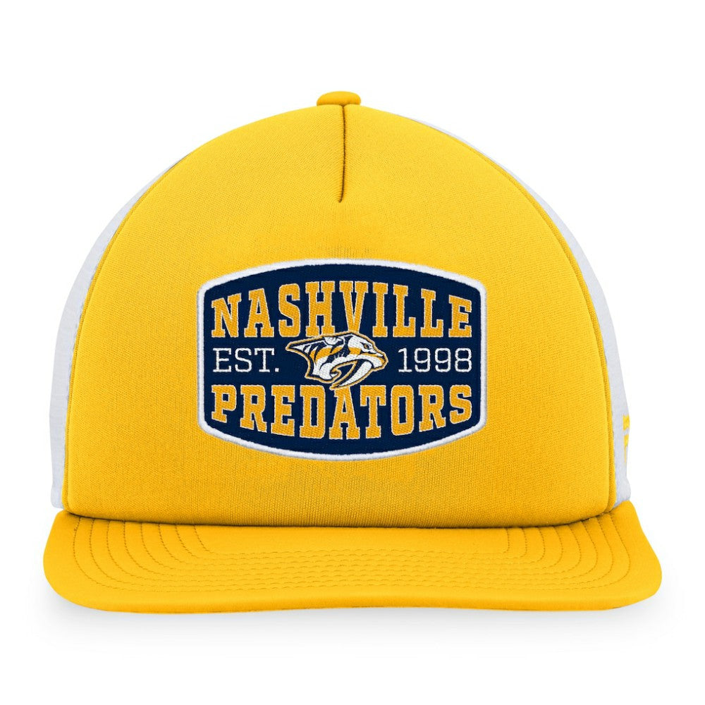 Nashville Predators Fanatics Foam Front Patch Trucker Snapback Hat - Gold/White - NHL 200010203