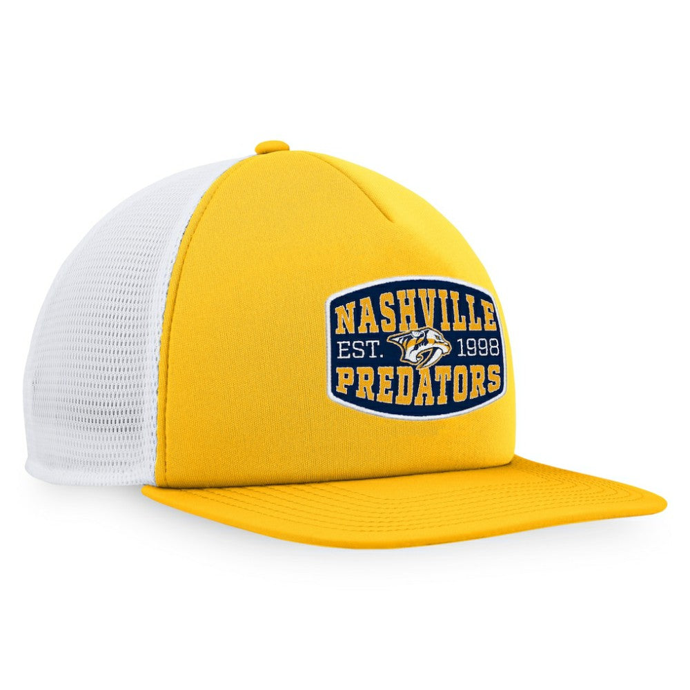 Nashville Predators Fanatics Foam Front Patch Trucker Snapback Hat - Gold/White - NHL 200010203