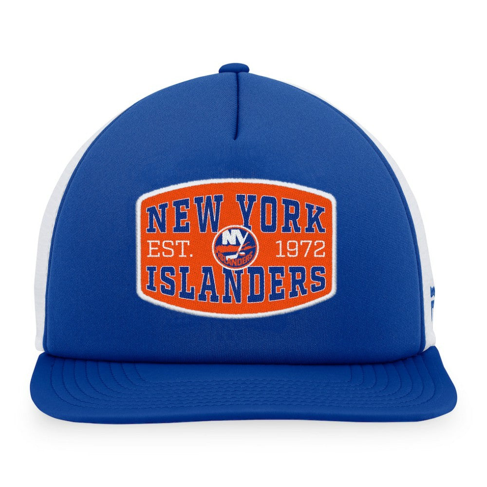 New York Islanders Fanatics Foam Front Patch Trucker Snapback Hat - Royal/White - NHL 200010206