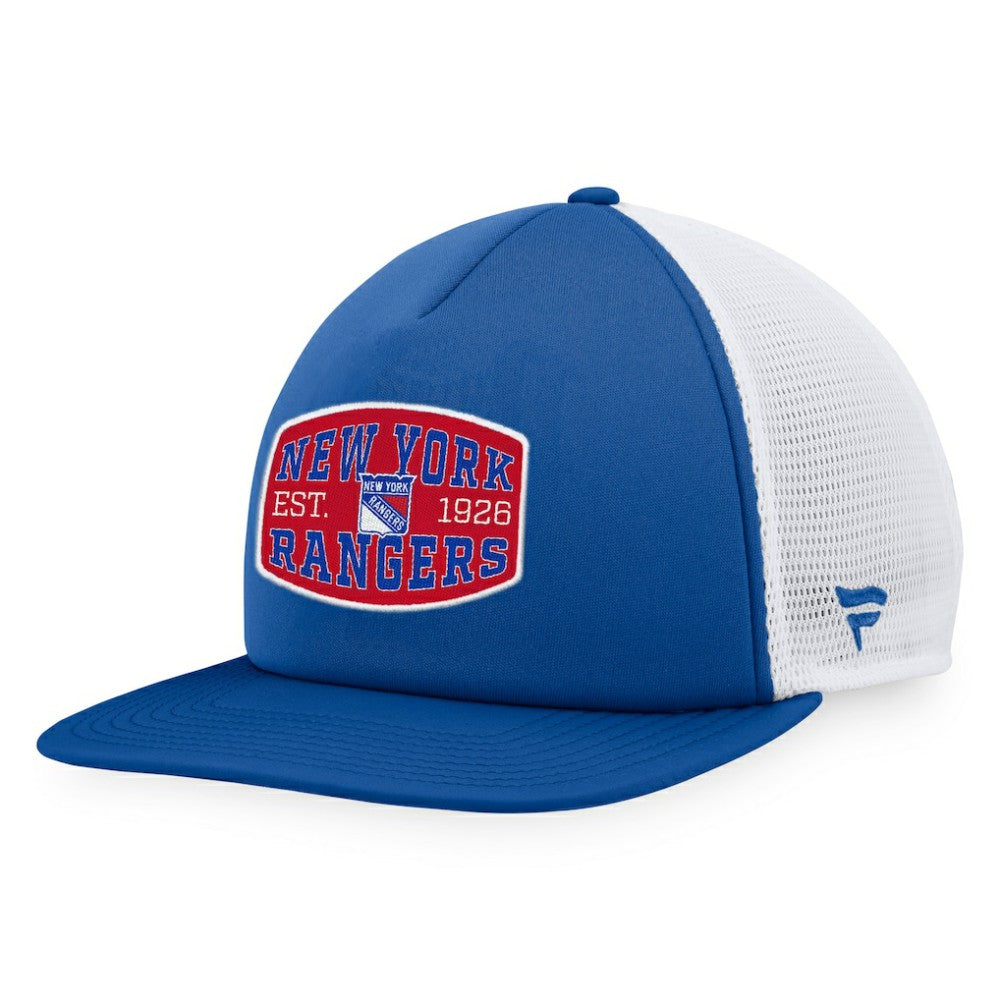New York Rangers Fanatics Foam Front Patch Trucker Snapback Hat - Navy/White - NHL 200010207