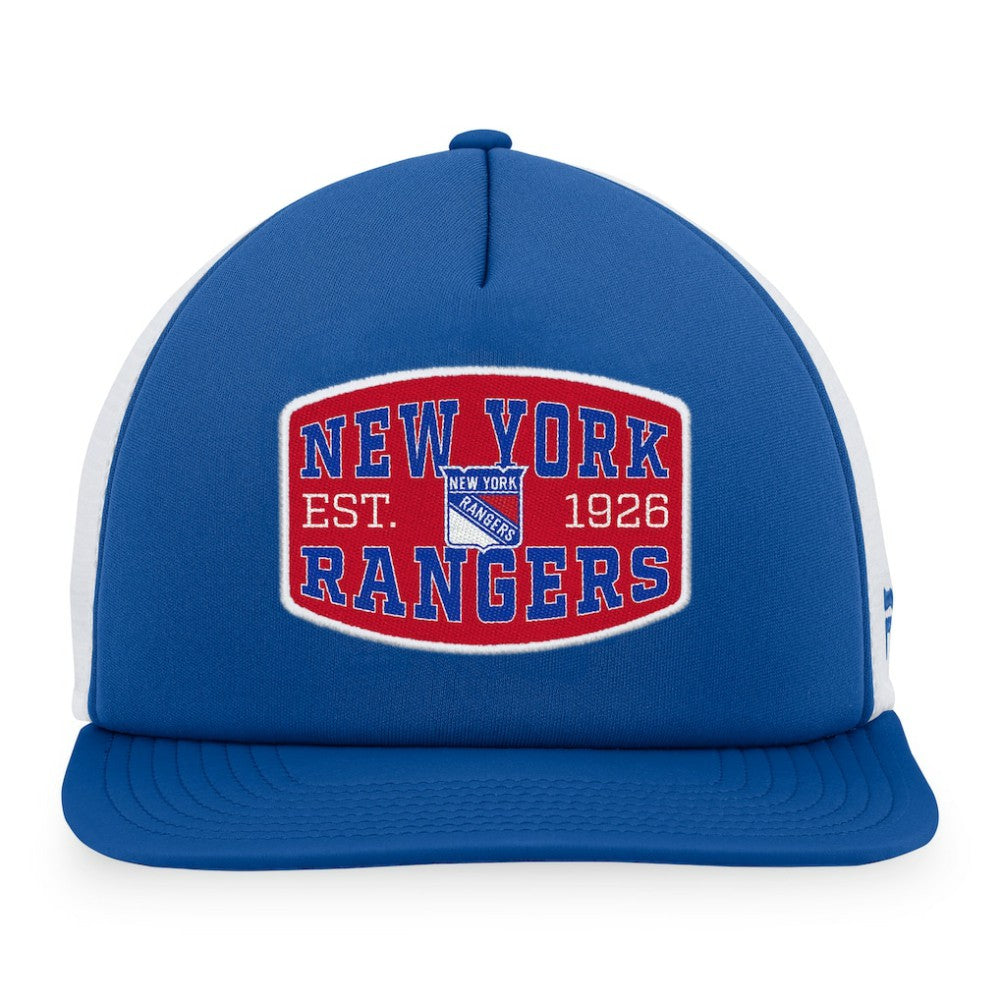 New York Rangers Fanatics Foam Front Patch Trucker Snapback Hat - Navy/White - NHL 200010207