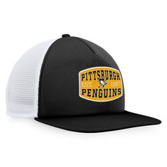 Pittsburgh Penguins Fanatics Foam Front Patch Trucker Snapback Hat - Black/White - NHL 200010209