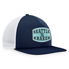Seattle Kraken Fanatics Foam Front Patch Trucker Snapback Hat - Deep Sea Blue/White - NHL 200010212