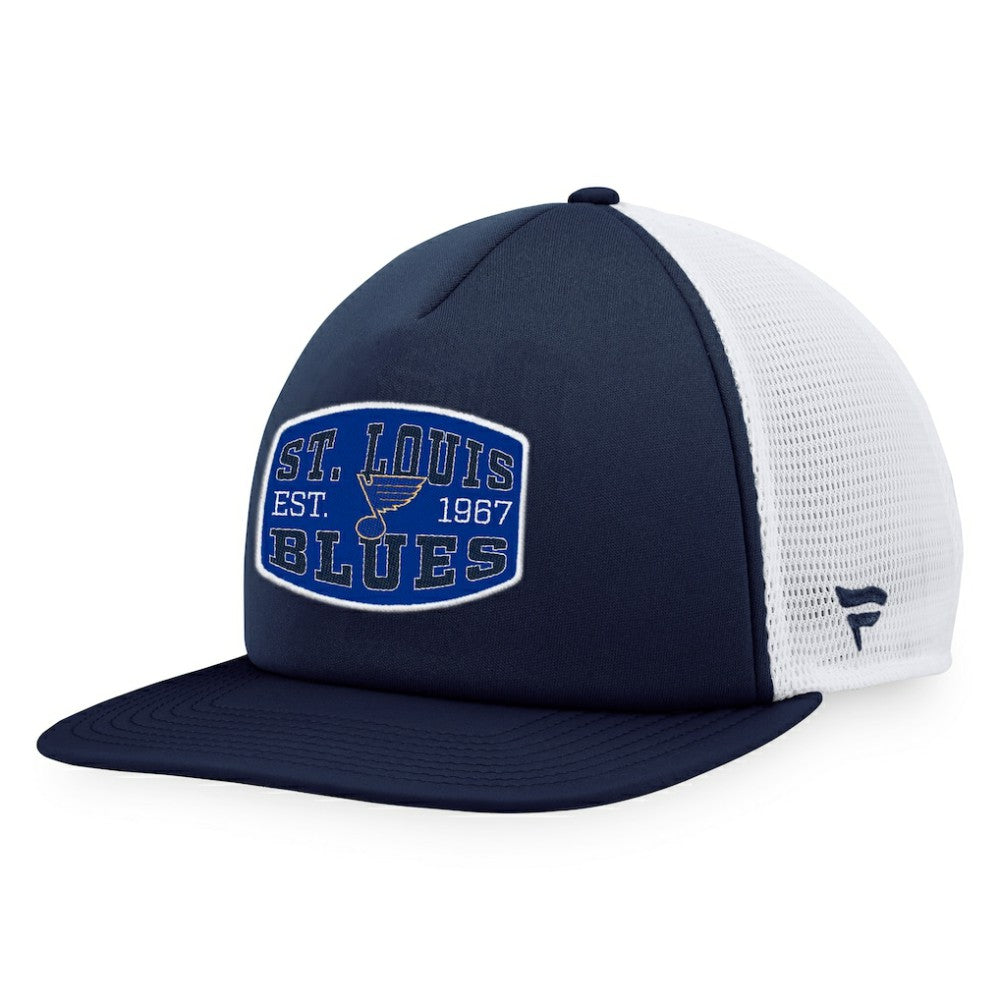 St. Louis Blues Fanatics Foam Front Patch Trucker Snapback Hat - Navy/White - NHL 200010213