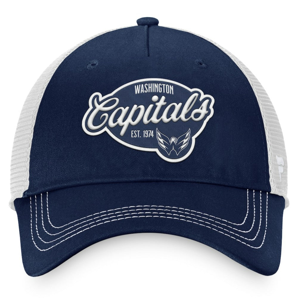 Washington Capitals Fanatics Women's Fundamental Trucker Adjustable Hat - Navy/White - NHL 200010217
