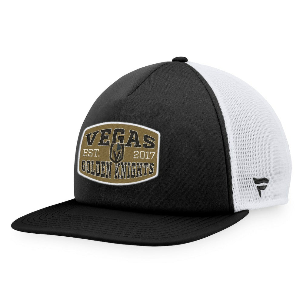Vegas Golden Knights Fanatics Foam Front Patch Trucker Snapback Hat - Black/White - NHL 200010218