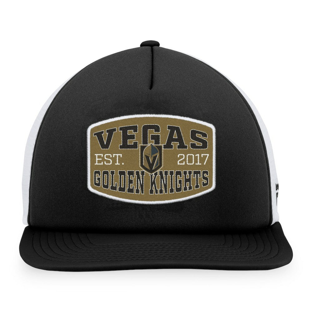 Vegas Golden Knights Fanatics Foam Front Patch Trucker Snapback Hat - Black/White - NHL 200010218