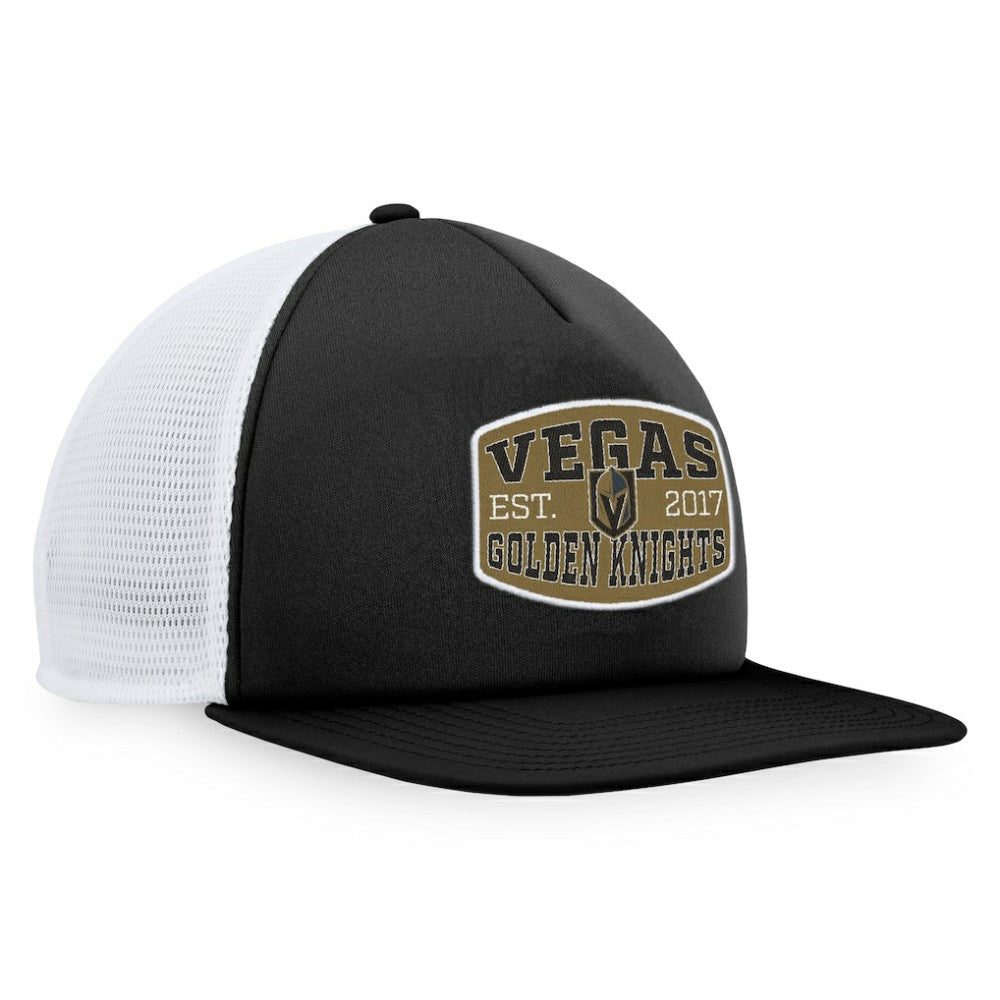 Vegas Golden Knights Fanatics Foam Front Patch Trucker Snapback Hat - Black/White - NHL 200010218