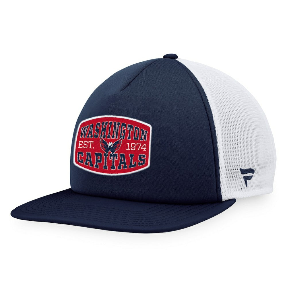 Washington Capitals Fanatics Foam Front Patch Trucker Snapback Hat - Navy/White - NHL 200010219