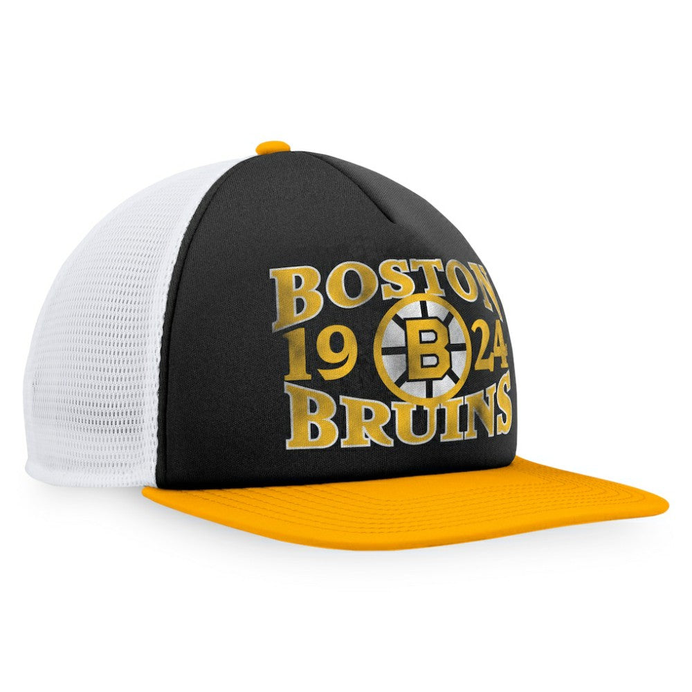 Boston Bruins Fanatics Heritage Vintage Foam Front Trucker Snapback Hat - Black/Gold - NHL 200010237