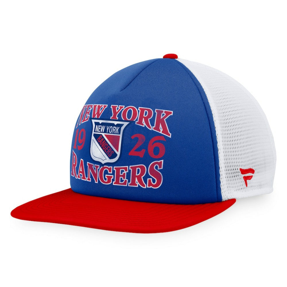 New York Rangers Fanatics Heritage Vintage Foam Front Trucker Snapback Hat - Blue/Red - NHL 200010242