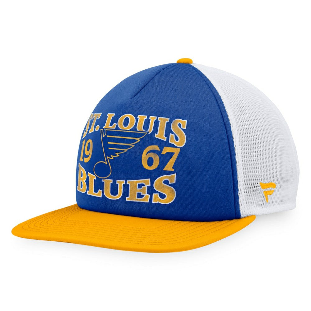 St. Louis Blues Fanatics Heritage Vintage Foam Front Trucker Snapback Hat - Blue/Gold - NHL 200010247