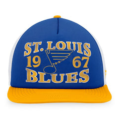 St. Louis Blues Fanatics Heritage Vintage Foam Front Trucker Snapback Hat - Blue/Gold - NHL 200010247
