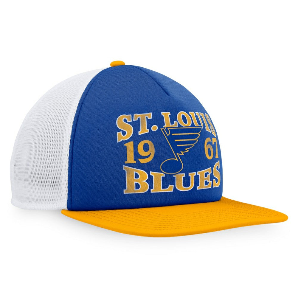 St. Louis Blues Fanatics Heritage Vintage Foam Front Trucker Snapback Hat - Blue/Gold - NHL 200010247