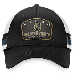 Vegas Golden Knights Fanatics Fundamental Striped Trucker Adjustable Hat - Black/White - NHL 200010350