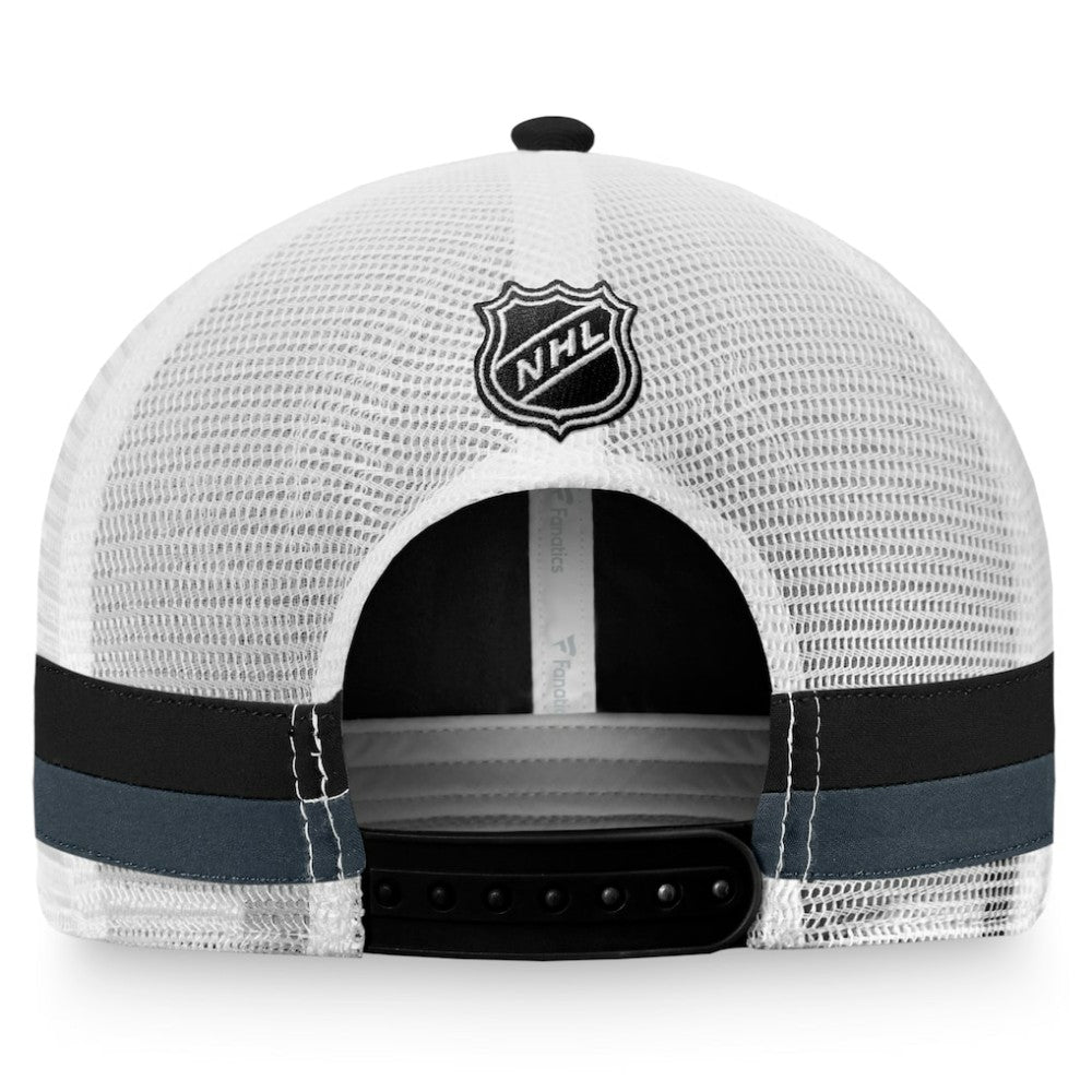 Vegas Golden Knights Fanatics Fundamental Striped Trucker Adjustable Hat - Black/White - NHL 200010350