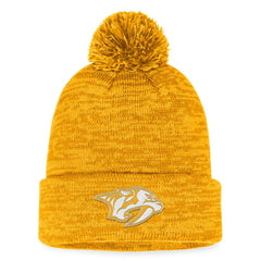Nashville Predators Fanatics Fundamental Cuffed Knit Hat with Pom - Gold - NHL 200010436