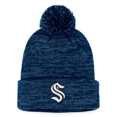 Seattle Kraken Fanatics Fundamental Cuffed Knit Hat with Pom - Deep Sea Blue - NHL 200010449