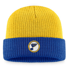 St. Louis Blues Fanatics Heritage Vintage Cuffed Knit Hat - Gold/Blue - NHL 200010519
