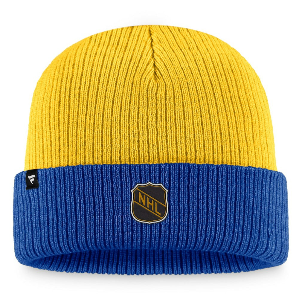St. Louis Blues Fanatics Heritage Vintage Cuffed Knit Hat - Gold/Blue - NHL 200010519