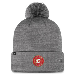 Calgary Flames Fanatics Authentic Pro Home Ice Cuffed Knit Hat with Pom - Gray - NHL 200011113