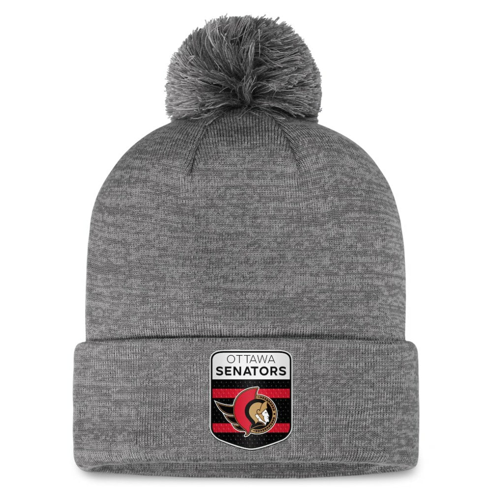 Ottawa Senators Fanatics Authentic Pro Home Ice Cuffed Knit Hat with Pom - Gray - NHL 200011149