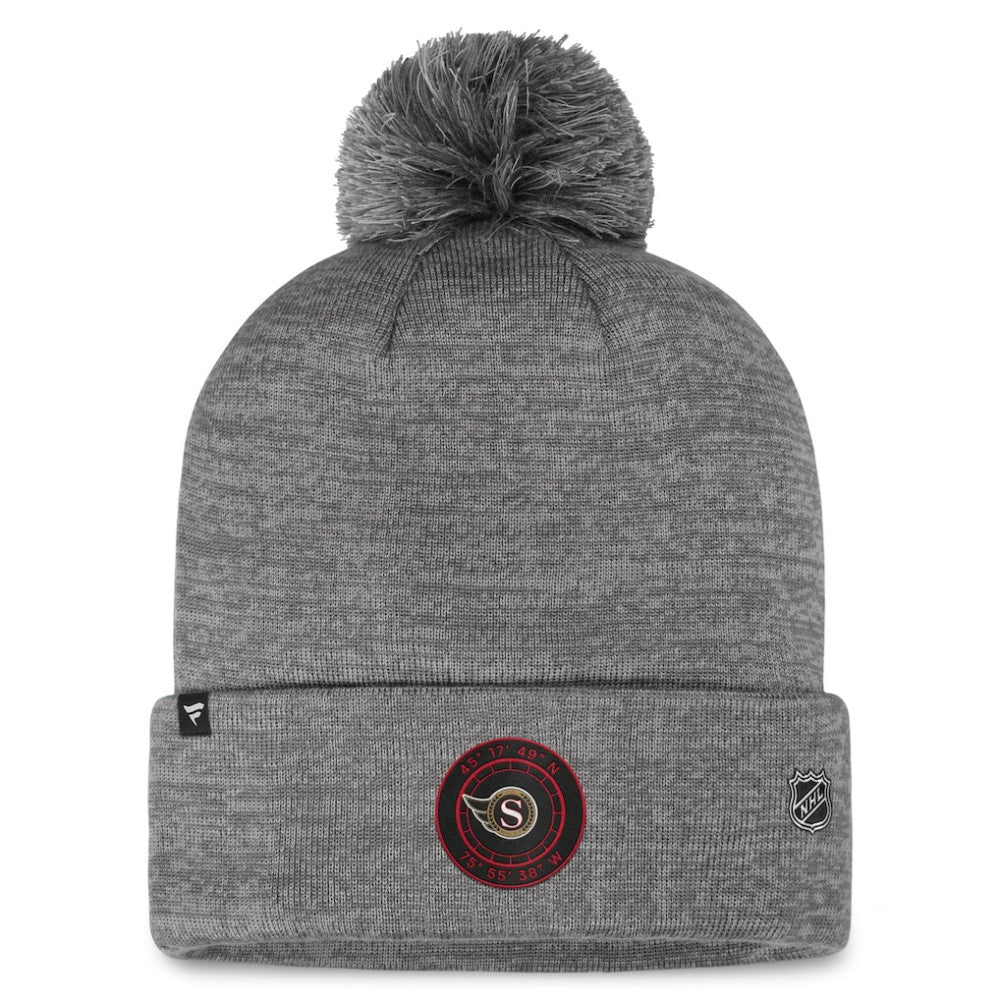 Ottawa Senators Fanatics Authentic Pro Home Ice Cuffed Knit Hat with Pom - Gray - NHL 200011149