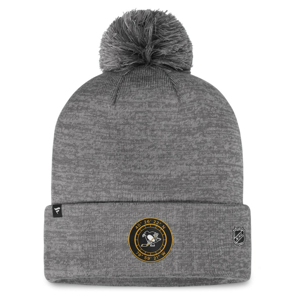Pittsburgh Penguins Fanatics Authentic Pro Home Ice Cuffed Knit Hat with Pom - Gray - NHL 200011153