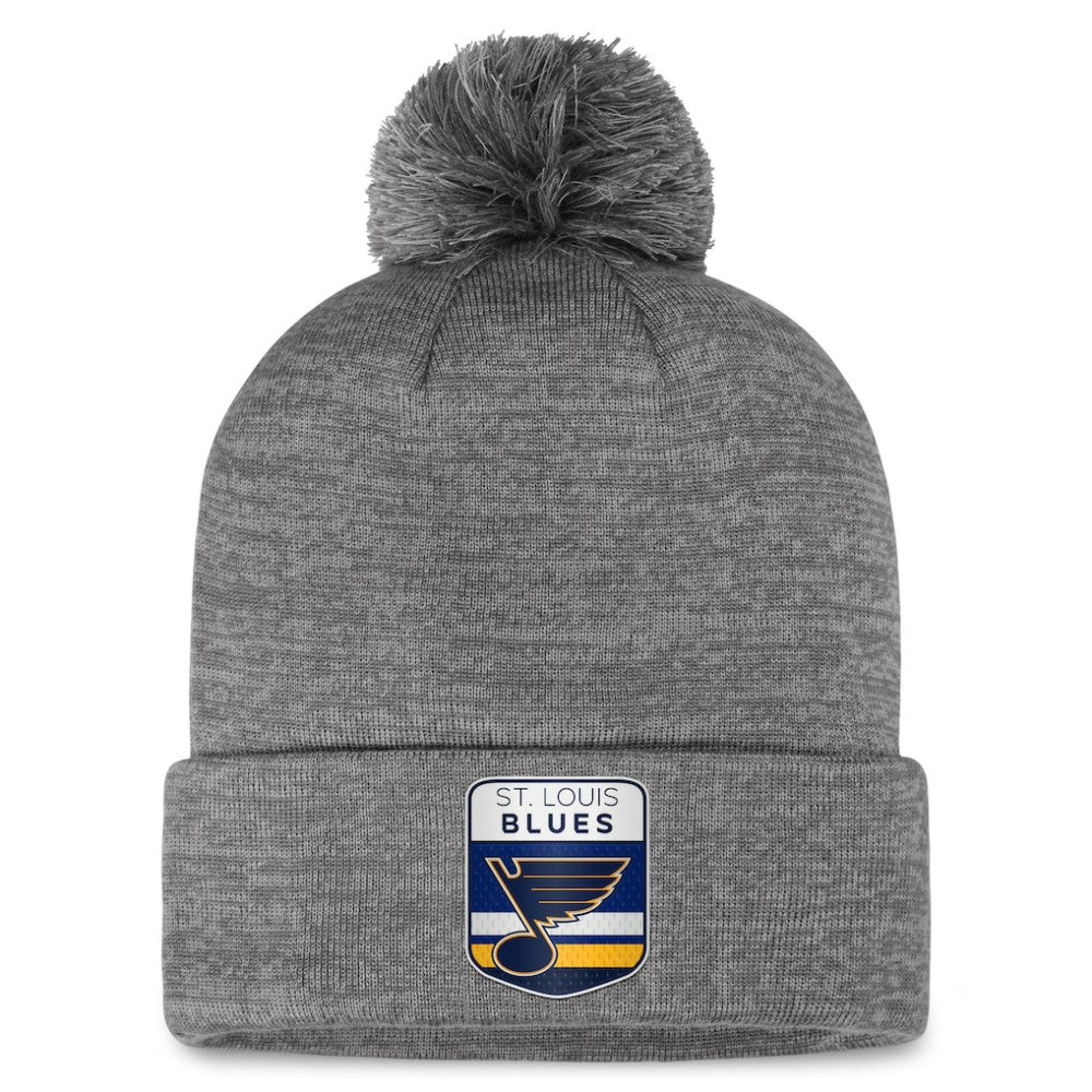 St. Louis Blues Fanatics Authentic Pro Home Ice Cuffed Knit Hat with Pom - Gray - NHL 200011163