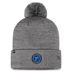 St. Louis Blues Fanatics Authentic Pro Home Ice Cuffed Knit Hat with Pom - Gray - NHL 200011163