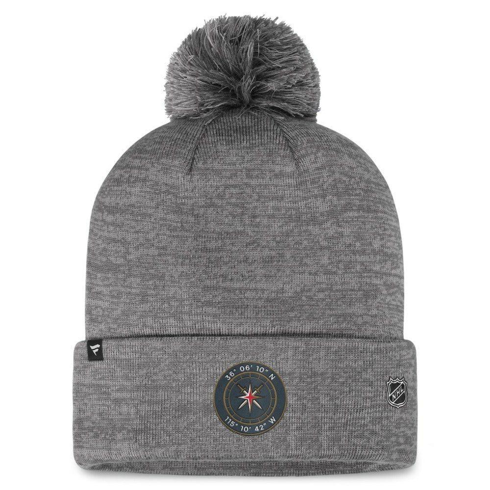 Vegas Golden Knights Fanatics Authentic Pro Home Ice Cuffed Knit Hat with Pom - Gray - NHL 200011178