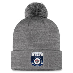 Winnipeg Jets Fanatics Authentic Pro Home Ice Cuffed Knit Hat with Pom - Gray - NHL 200011196