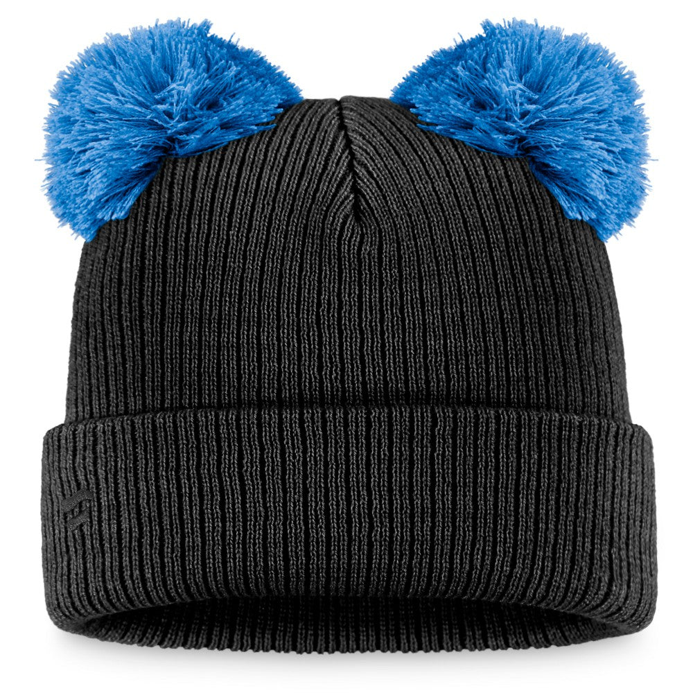 Miami Marlins Fanatics Women's Double Pom Cuffed Knit Hat - Black/Blue - Fanatics on Sale