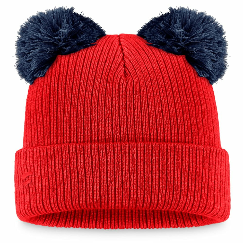 Washington Nationals Fanatics Women's Double Pom Cuffed Knit Hat - Red/Navy - Fanatics Online
