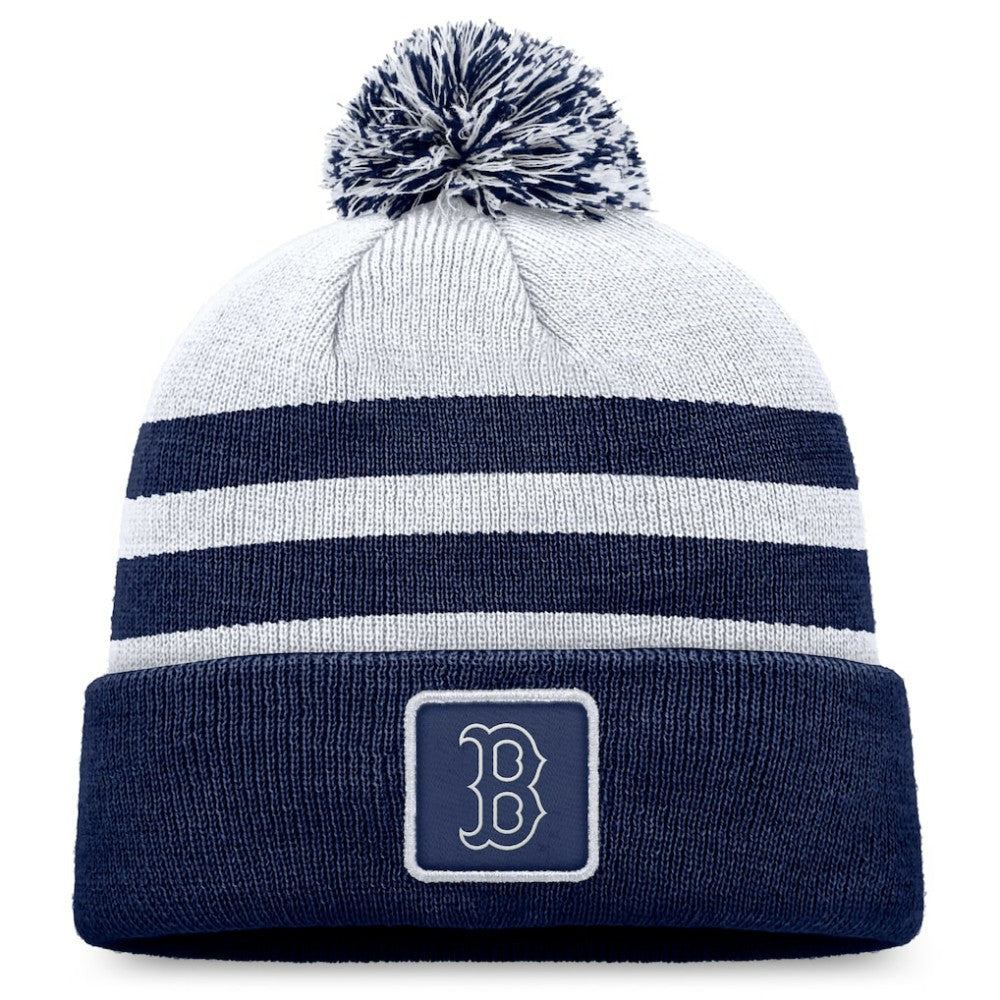 Boston Red Sox Fanatics Cuffed Knit Hat with Pom - Gray - Fanatics on Sale