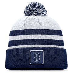 Boston Red Sox Fanatics Cuffed Knit Hat with Pom - Gray - Fanatics on Sale