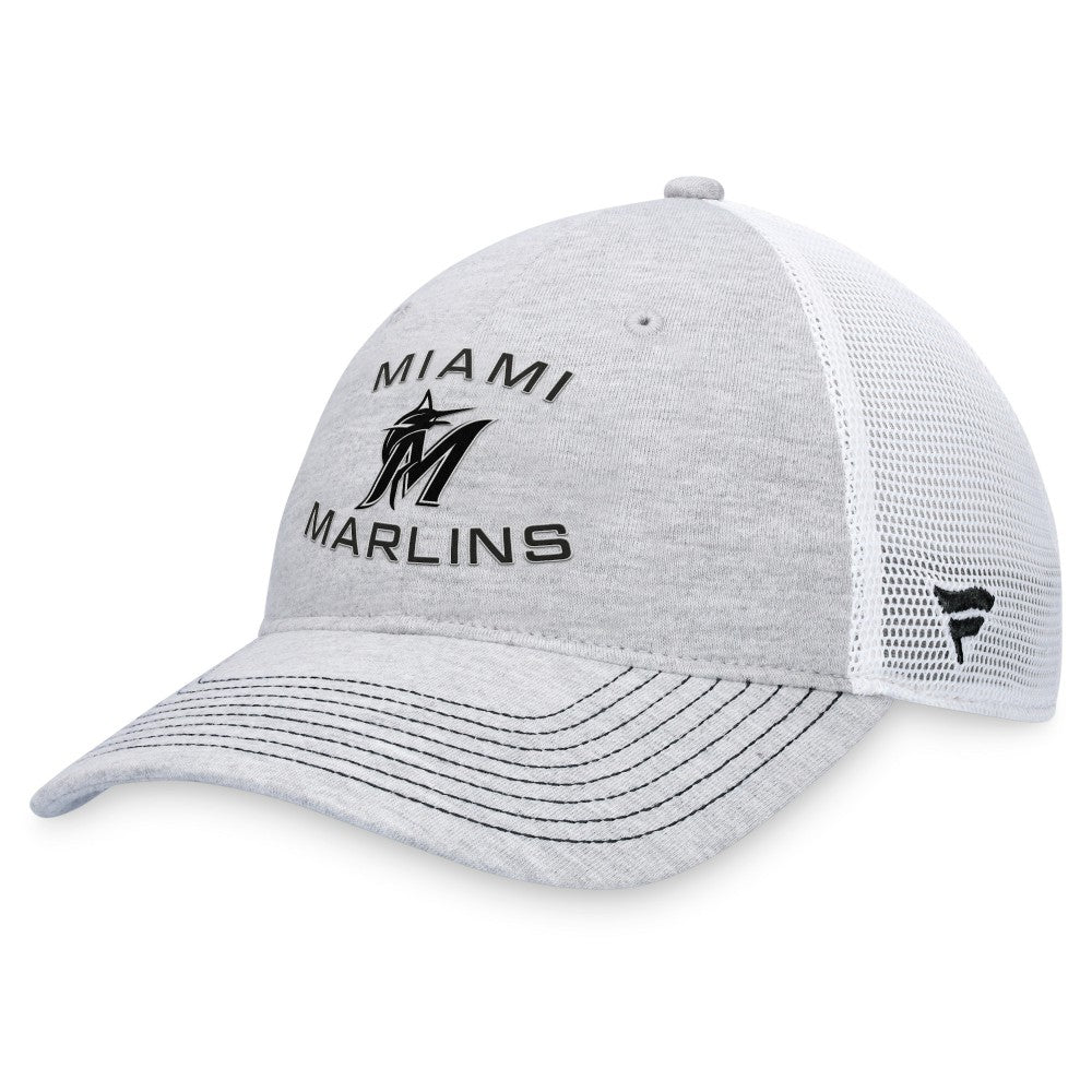 Miami Marlins Fanatics Trucker Adjustable Hat - Gray - Fanatics Sale