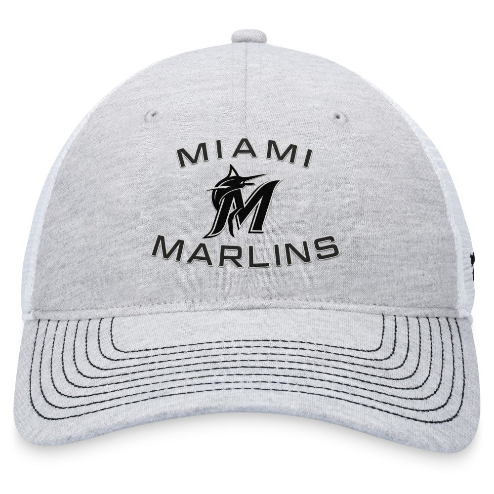Miami Marlins Fanatics Trucker Adjustable Hat - Gray - Fanatics Sale