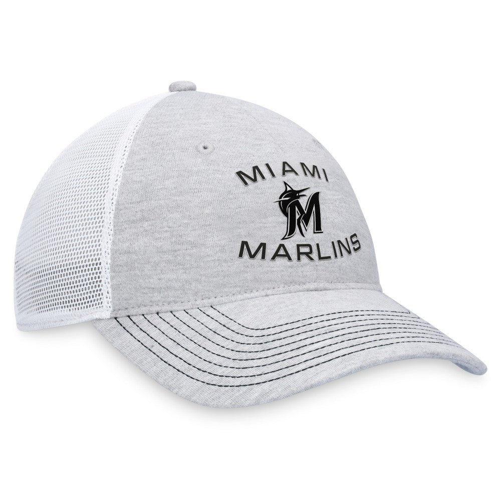 Miami Marlins Fanatics Trucker Adjustable Hat - Gray - Fanatics Sale
