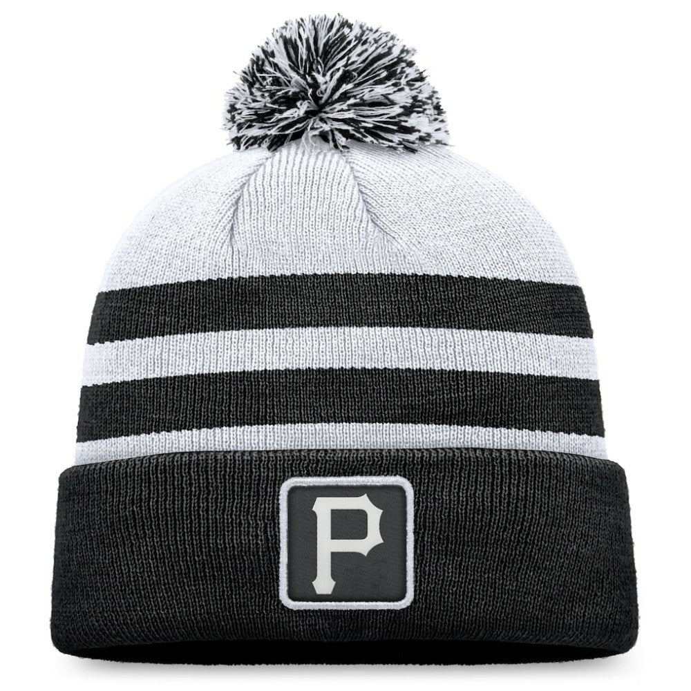 Pittsburgh Pirates Fanatics Cuffed Knit Hat with Pom - Gray - Fanatics Discount