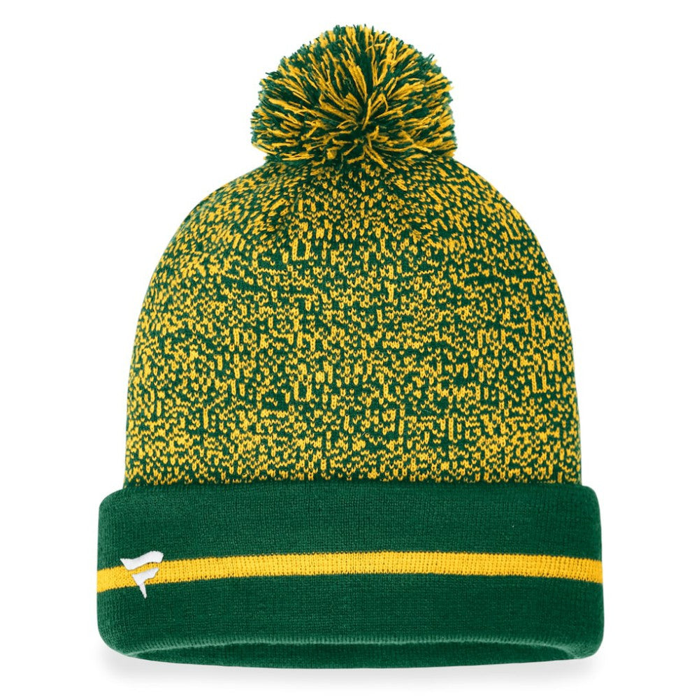 Athletics Fanatics Space-Dye Cuffed Knit Hat with Pom - Green/Gold - Fanatics Sale