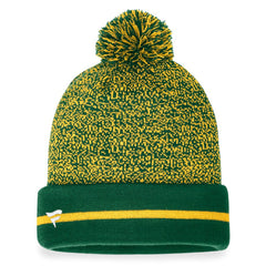 Athletics Fanatics Space-Dye Cuffed Knit Hat with Pom - Green/Gold - Fanatics Sale