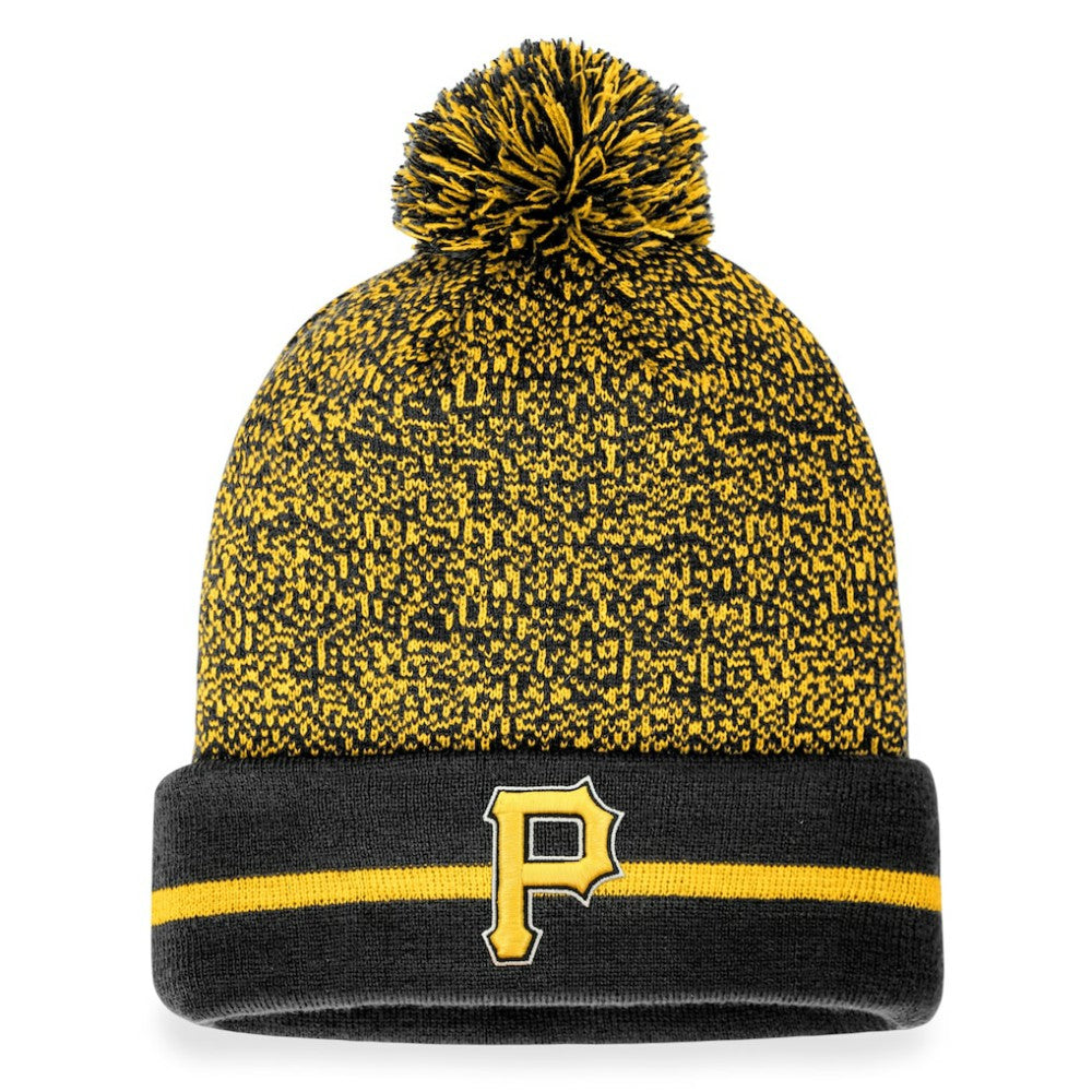 Pittsburgh Pirates Fanatics Space-Dye Cuffed Knit Hat with Pom - Black/Gold - Fanatics Sale