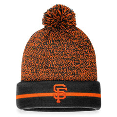 San Francisco Giants Fanatics Space-Dye Cuffed Knit Hat with Pom - Black/Orange - Fanatics Lifestyle